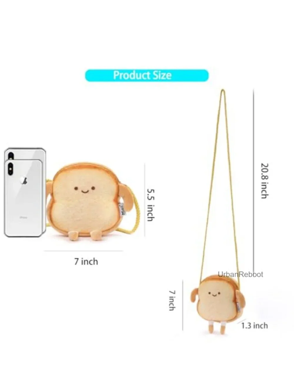 Plush Toast Crossbody Bag Cute Mini Purse for Girls Kawaii Y2K Wallet